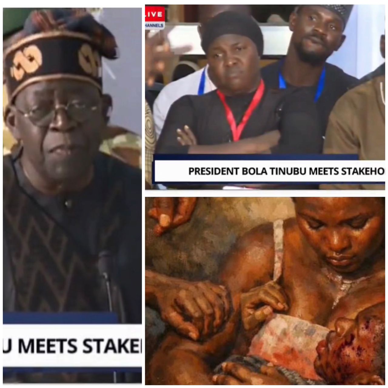 President Tinubu visits Plateau state, meets mother in viral video holding de@d son (video)